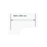 Hæve-sænkebord DNA, Antracit 1600x1200 mm Venstre 2-ben/Sort