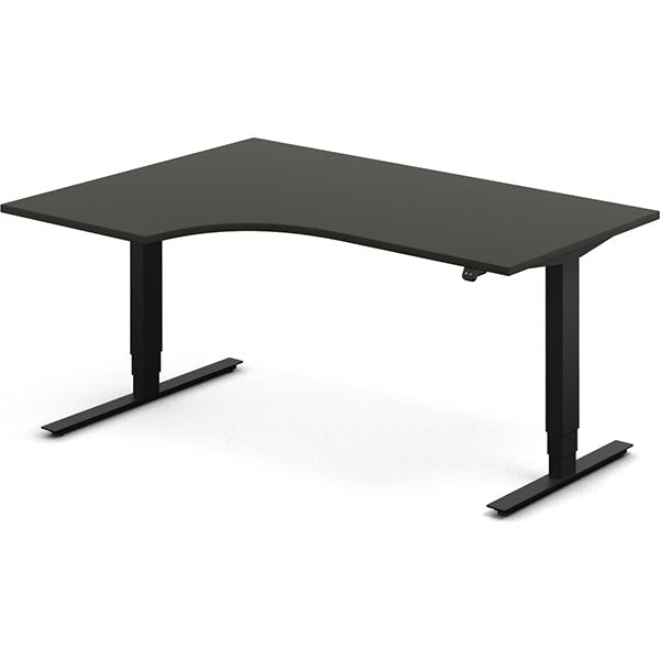 Ergoff Hæve-sænkebord DNA, Antracit 1600x1200 mm Venstre 2-ben/Sort – Hæve/sænkeborde