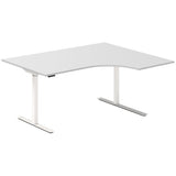 Hæve-sænkebord DNA, Lysgrå 1600x1200 mm Højre 2-ben/Hvid