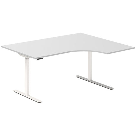 Hæve-sænkebord DNA, Lysgrå 1600x1200 mm Højre 2-ben/Hvid