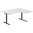 Hæve-sænkebord DNA, Lysgrå 1600x1200 mm Højre 2-ben/Sort