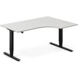 Ergoff Hæve-sænkebord DNA, Lysgrå 1600x1200 mm Højre 2-ben/Sort – Hæve/sænkeborde