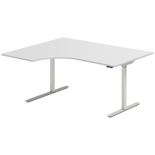Hæve-sænkebord DNA, Lysgrå 1600x1200 mm Venstre 2-ben/Alugrå