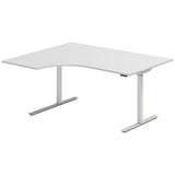 Hæve-sænkebord DNA, Lysgrå 1600x1200 mm Venstre 2-ben/Alugrå
