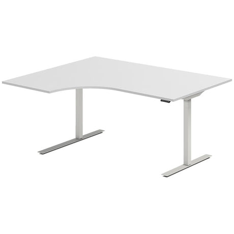 Hæve-sænkebord DNA, Lysgrå 1600x1200 mm Venstre 2-ben/Alugrå