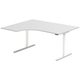 Hæve-sænkebord DNA, Lysgrå 1600x1200 mm Venstre 2-ben/Hvid