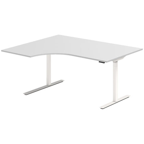 Hæve-sænkebord DNA, Lysgrå 1600x1200 mm Venstre 2-ben/Hvid
