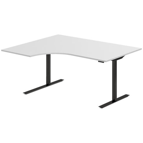 Hæve-sænkebord DNA, Lysgrå 1600x1200 mm Venstre 2-ben/Sort