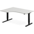 Ergoff Hæve-sænkebord DNA, Lysgrå 1600x1200 mm Venstre 2-ben/Sort – Hæve/sænkeborde