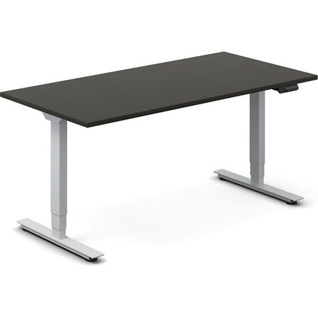 Ergoff Hæve-sænkebord DNA, Antracit 1600x800 mm 2-ben Alugrå – Hæve/sænkeborde