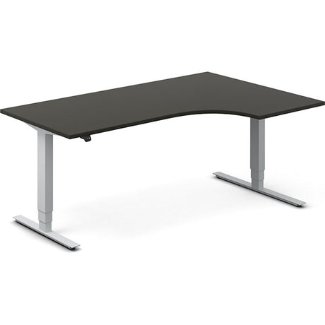 Ergoff Hæve-sænkebord DNA, Antracit 1800x1200 mm Højre 2-ben/Alugrå – Hæve-sænkeborde