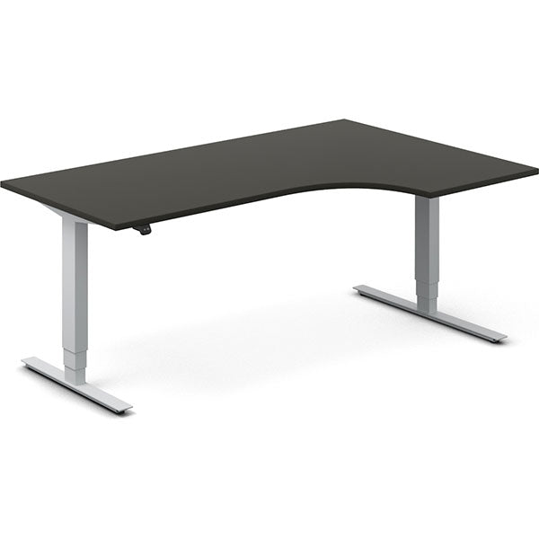 Ergoff Hæve-sænkebord DNA, Antracit 1800x1200 mm Højre 2-ben/Alugrå – Hæve-sænkeborde