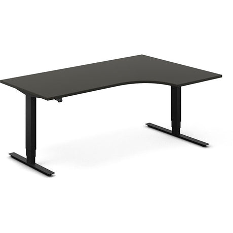 Ergoff Hæve-sænkebord DNA, Antracit 1800x1200 mm Højre 2-ben/Sort – Hæve-sænkeborde
