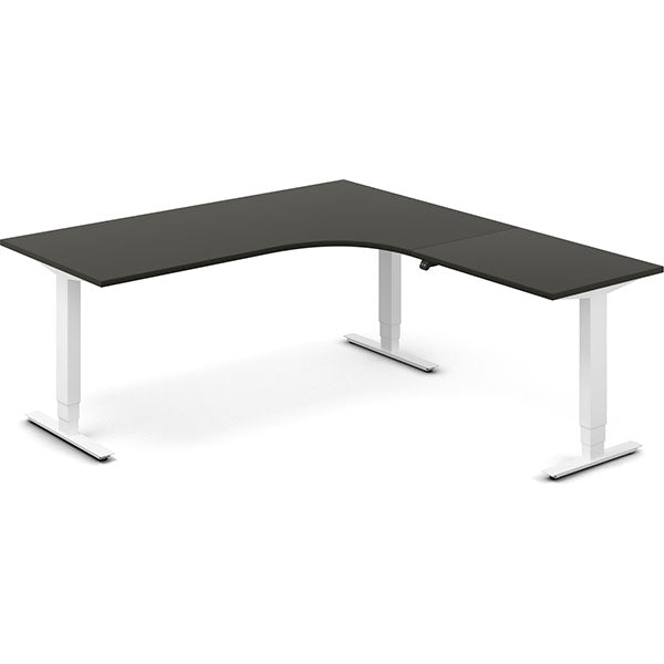 Hæve-sænkebord DNA, Antracit 1800x2000 mm Højre 3-ben/Hvid – image 1