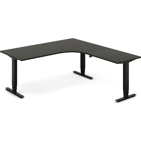 Hæve-sænkebord DNA, Antracit 1800x2000 mm Højre 3-ben/Sort