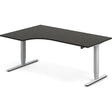Ergoff Hæve-sænkebord DNA, Antracit 1800x1200 mm Venstre 2-ben/Alugrå – Hæve-sænkeborde