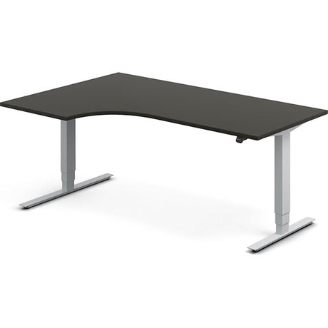 Ergoff Hæve-sænkebord DNA, Antracit 1800x1200 mm Venstre 2-ben/Alugrå – Hæve-sænkeborde