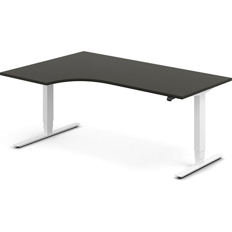 Ergoff Hæve-sænkebord DNA, Antracit 1800x1200 mm Venstre 2-ben/Hvid – Hæve-sænkeborde