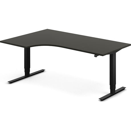 Ergoff Hæve-sænkebord DNA, Antracit 1800x1200 mm Venstre 2-ben/Sort – Hæve-sænkeborde