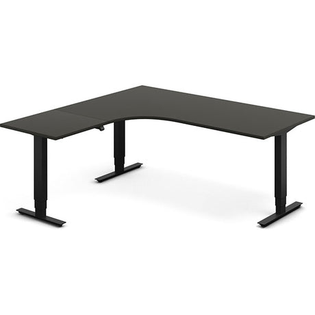 Ergoff Hæve-sænkebord DNA, Antracit 1800x1800 mm Venstre 3-ben/Sort – Hæve/sænkeborde