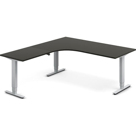 Ergoff Hæve-sænkebord DNA, Antracit 1800x2000 mm Venstre 3-ben/Alugrå – Hæve-sænkeborde