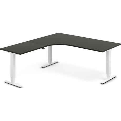 Ergoff Hæve-sænkebord DNA, Antracit 1800x2000 mm Venstre 3-ben/Hvid – Hæve-sænkeborde