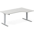 Ergoff Hæve-sænkebord DNA, Lysgrå 1800x1200 mm Højre 2-ben/Alugrå – Hæve-sænkeborde