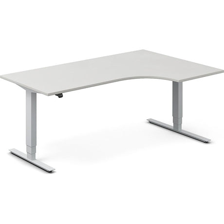 Ergoff Hæve-sænkebord DNA, Lysgrå 1800x1200 mm Højre 2-ben/Alugrå – Hæve-sænkeborde