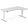 Ergoff Hæve-sænkebord DNA, Lysgrå 1800x1200 mm Højre 2-ben/Hvid – Hæve-sænkeborde