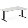 Ergoff Hæve-sænkebord DNA, Lysgrå 1800x1200 mm Højre 2-ben/Sort – Hæve-sænkeborde