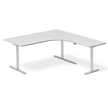 Hæve-sænkebord DNA, Lysgrå 1800x1800 mm Højre 3-ben/Alugrå