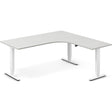 Ergoff Hæve-sænkebord DNA, Lysgrå 1800x1800 mm Højre 3-ben/Hvid – Hæve-sænkeborde