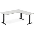 Ergoff Hæve-sænkebord DNA, Lysgrå 1800x1800 mm Højre 3-ben/Sort – Hæve-sænkeborde