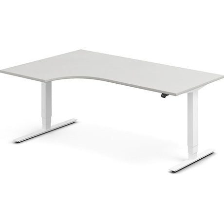 Hæve-sænkebord DNA, Lysgrå 1800x1200 mm Venstre 2-ben/Hvid