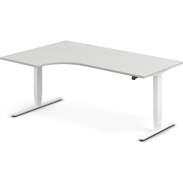 Hæve-sænkebord DNA, Lysgrå 1800x1200 mm Venstre 2-ben/Hvid – image 1