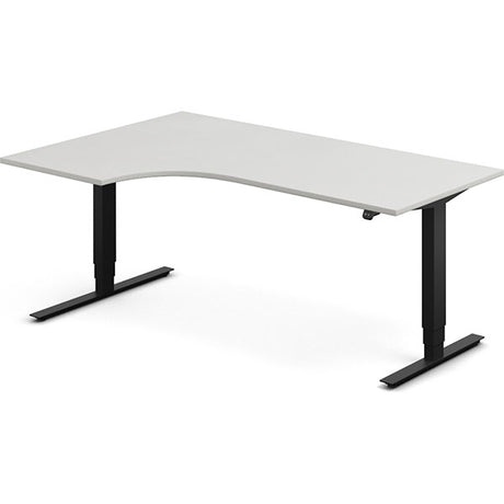 Ergoff Hæve-sænkebord DNA, Lysgrå 1800x1200 mm Venstre 2-ben/Sort – Hæve-sænkeborde