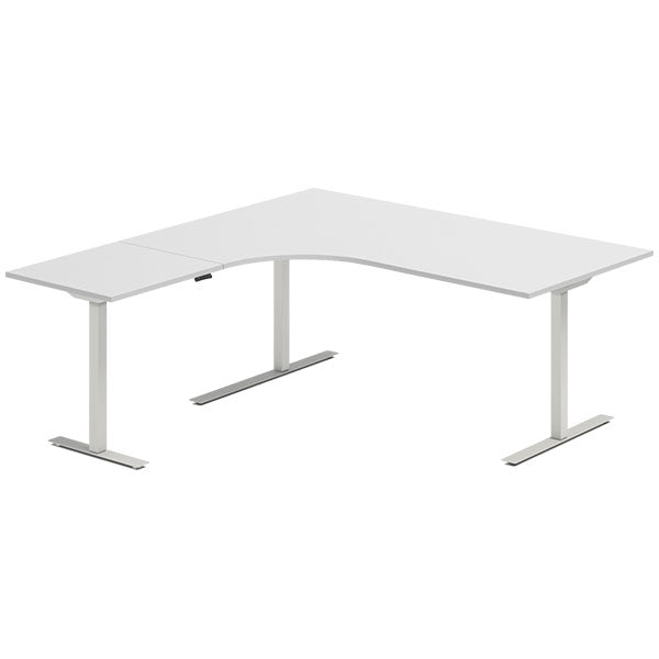 Hæve-sænkebord DNA, Lysgrå 1800x1800 mm Venstre 3-ben/Alugrå