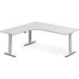 Ergoff Hæve-sænkebord DNA, Lysgrå 1800x1800 mm Venstre 3-ben/Alugrå – Hæve-sænkeborde