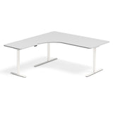 Hæve-sænkebord DNA, Lysgrå 1800x1800 mm Venstre 3-ben/Hvid