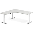 Ergoff Hæve-sænkebord DNA, Lysgrå 1800x1800 mm Venstre 3-ben/Hvid – Hæve-sænkeborde