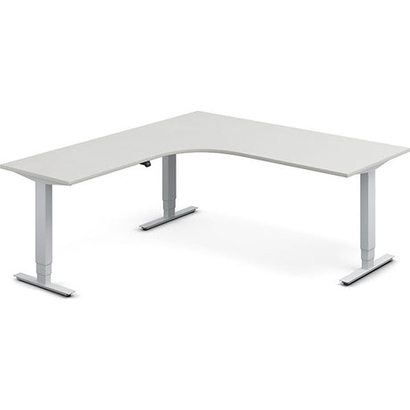 Hæve-sænkebord DNA, Lysgrå 1800x2000 mm Venstre 3-ben/Alugrå