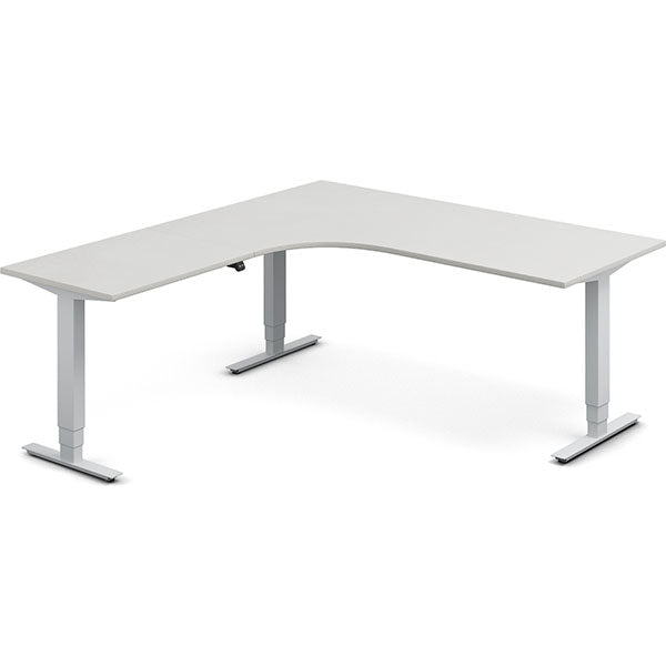 Hæve-sænkebord DNA, Lysgrå 1800x2000 mm Venstre 3-ben/Alugrå