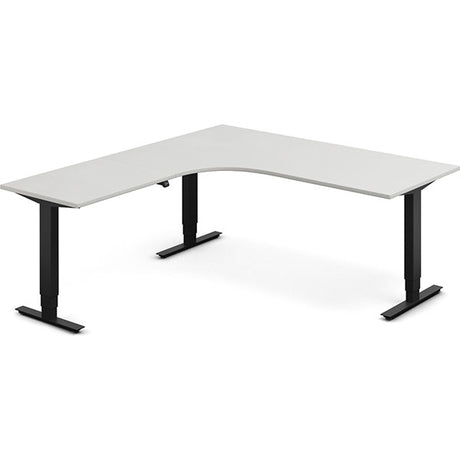 Hæve-sænkebord DNA, Lysgrå 1800x2000 mm Venstre 3-ben/Sort