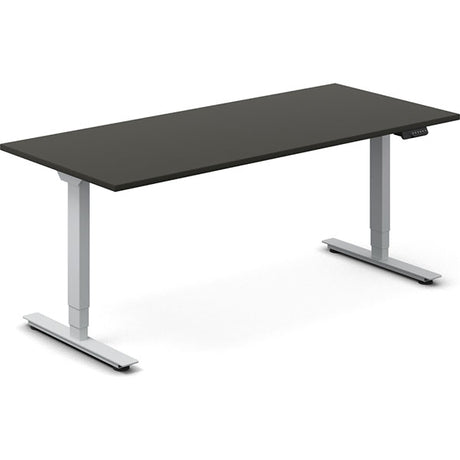 Ergoff Hæve-sænkebord DNA, Antracit 1800x800 mm 2-ben/Alugrå – Hæve/sænkeborde
