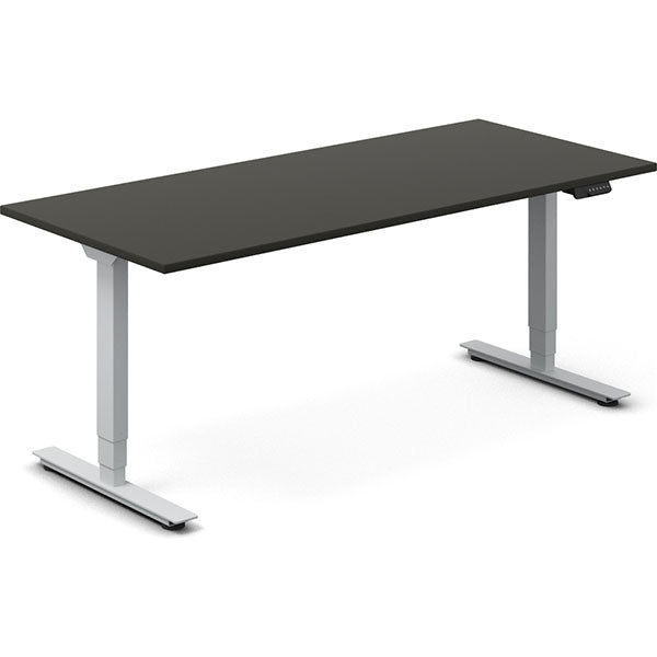 Ergoff Hæve-sænkebord DNA, Antracit 1800x800 mm 2-ben/Alugrå – Hæve/sænkeborde