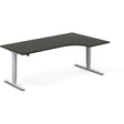 Ergoff Hæve-sænkebord DNA, Antracit 2000x1200 mm Højre 2-ben/Alugrå – Hæve/sænkeborde