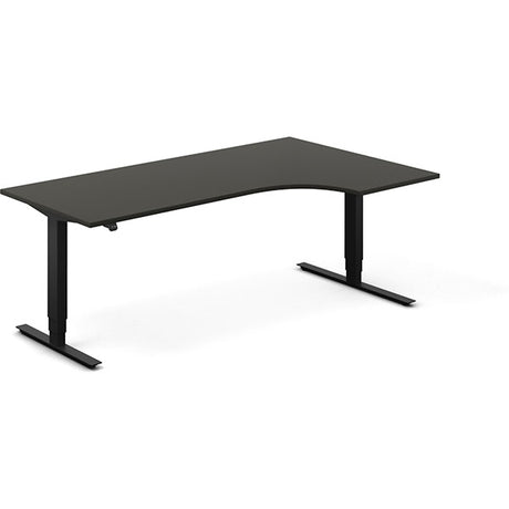 Hæve-sænkebord DNA, Antracit 2000x1200 mm Højre 2-ben/Sort