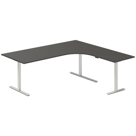 Hæve-sænkebord DNA, Antracit 2000x1800 mm Højre 3-ben/Alugrå