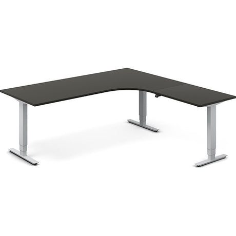 Hæve-sænkebord DNA, Antracit 2000x2000 mm Højre 3-ben/Alugrå