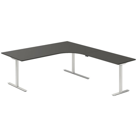 Hæve-sænkebord DNA, Antracit 2000x2200 mm Højre 3-ben/Alugrå